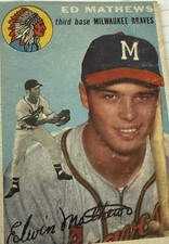 1954 Topps - Eddie Mathews #30 White Back picture