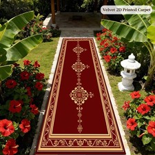 2D Flat Velvet 900 Gsm Ultra-soft Vintage European-style Floral Pattern Corrid picture