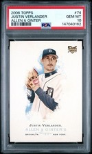JUSTIN VERLANDER 2006 TOPPS ALLEN & GINTER ROOKIE CARD PSA 10 LOW POP TIGERS JG picture