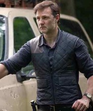 Governor the Walking Dead David Morrissey Quilted Black Motorcycle Vest picture