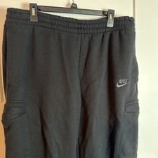 Vintage Nike Fleece Cargo Pants Men Warm Sports Black Large picture