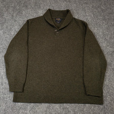 Pendleton Washable Shetland Wool Sweater Men Size XL Brown Collared Long Sleeve picture