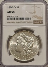 1880 O Morgan Silver Dollar NGC AU58 Better Date Morgan picture