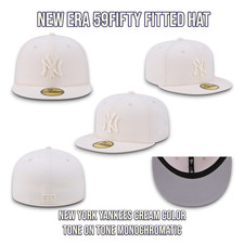 New Era 59FIFTY New York Yankees Fitted Hat Tone on Tone Monochromatic 7 3/8 _A1 picture