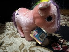 Vintage 1984 My Little Pony Softies PARASOL Plush Rainbow Hair Hasbro WITH TAG picture