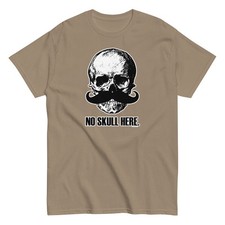 Funny Sarcastic Skull T-Shirt Dark Humor Weird Mustache Graphic Tee picture