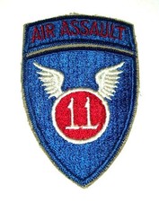 ORIGINAL EARLY 1960's 11th AIR ASSAULT DIVISION PATCH & INTEGRAL TAB, #2 picture