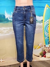 Nwt Flamingals Womens Jeans 5 Pockets Size Medium #88952 Pleated Front picture