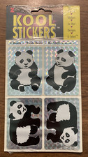 Vintage Sealed Z International Kool Stickers Panda Bears (4 Sheets of 4) *READ* picture