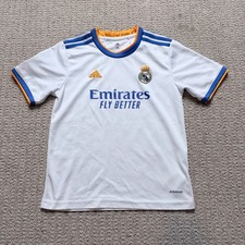 Adidas Real Madrid Home Jersey Youth Medium White Emirates Fly Better AeroReady picture