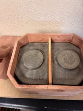 Antique Chinese Export Pewter Tea Caddies Pair c.1820–1840 w/ Custom Cedar Chest picture