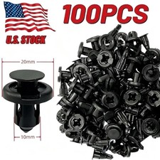 100Pcs For Honda Bumper Clips Hood Fender Push Rivets Retainer Fasteners 10mm-- picture