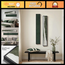 Framed Green & White Vertical Abstract Wall Art Decor - 2 Piece Set for Hallway picture