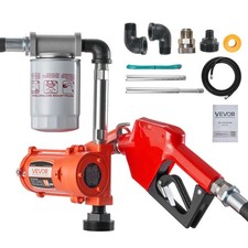 VEVOR Fuel Transfer Pump 12V DC 10 GPM Diesel Gasoline Kerosene Pump Auto Nozzle picture