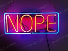 Nope Rectangle Acrylic Neon Sign 14