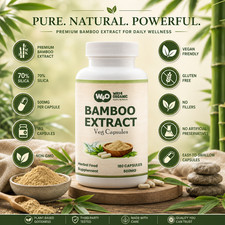 Bamboo Extract Capsules 500mg 70% Silica 180 Vegan Capsules No Fillers picture