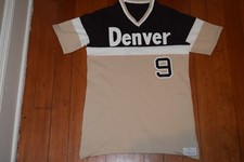 University of Denver Pioneers vtg 80s Team Issue Sand Knit Baseball Jersey picture