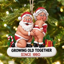 Personalized Couple Acrylic Ornament, Growing Old Together Christmas Keepsake picture