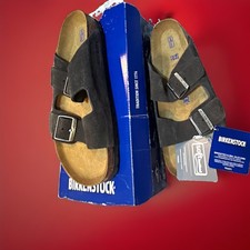 NWT Birkenstock Arizona Women’s Brown Suede Slide Sandals Buckle US 9  picture