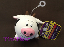 Multipet 2016 rare Model Animal Ball Squeaker Dog Toy Cow 3 inch CLOSEOUT SALE picture