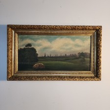 Nicely Framed Tonalist 19th American Oil Painting BOSTON ? Illegibly monogramed picture