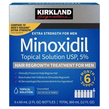Kirkland Minoxidil 5% Extra Strength Men 6 Month Supply Hair Regrowth picture