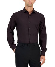 Alfani Slim-Fit Geo-Print Dress Shirt Men's 17-17.5 36-37US Black Red picture
