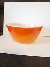 PYREX OVENWARE Flamglo   1-1/2 Quart Orange Mixing Bowl 402  Collectible U.S.A. picture