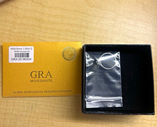 GRA Certified 1.00ct D Round Lab Moissanite Solitaire White Gold Ring 6.5mm picture