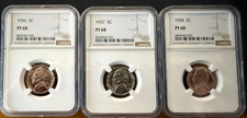 1956, 1957 & 1958 PROOF JEFFERSON NICKELS NGC PR68**HIGH GRADE*** picture