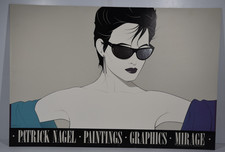 Vintage Patrick Nagel Art Print Fashionable Woman Reflective Sunglasses 1983 picture