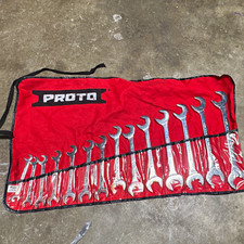 PROTO 14-Piece SAE Open End Wrench Set 3/8-1 1/4Polished Steel Roll picture