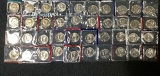54 Coin Kennedy Half Dollar Set BU most gov cello 1971-1981 1984-1999 P & D Run picture