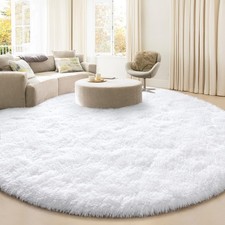 KIXINWA Large Round Area Rug Living Room, 6x6 Fluffy Soft Circle Rugs Bedroom picture