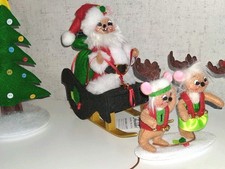 ANNALEE NEW SANTA MOUSE SLEIGH/ SANTA MOUSE REINDEER TEAM of 8 Adorable 2020 NWT picture