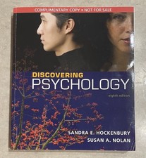Worth Publishers Discovering Psychology 8th Ed Paperback 2016 Hockenbury Nolan picture