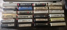 24 Vintage 8 Track Tape Lot w/ Latching Case Beatles Waylon Clapton Frampton picture