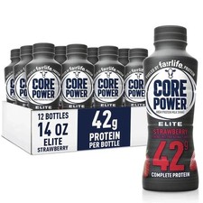 Core Power Elite High Protein Shake Strawberry 42g Bottle 14oz 12 Pack picture