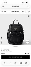 Authentic Current Style PRADA Re Nylon Backpack 1BZ039 Black Shoulder Bag $2950 picture