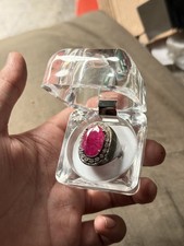 18K Ruby Diamond GIA No Heat Ring Vintage Certified Red Fine Huge 85crts picture
