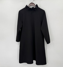 Tuckernuck Black Daphne Dress size L Large Ruffle Collar Bow Swing Mini Cocktail picture