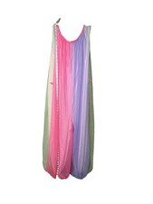 RARE VTG 1960s Gaymode JC Penny’s Neon Mesh Genie Jumpsuit S Harem Mod Rainbow picture