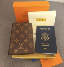 Passport holder Louis Vuitton Mono Wallet/Organizer Brown Leather M64502 Unisex  picture