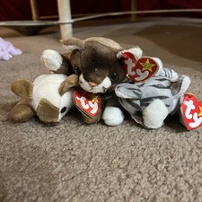 Ty Vintage Beanie Babies Pounce Prance and Snip Cat Lot Of 3 picture