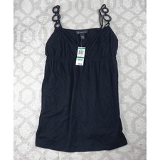INC International Concepts Camisole Women Large Black NWT Ring Strap Top picture