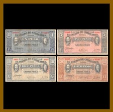 Mexico 1 5 10 20 Pesos (4 Pcs Set), 1914-1915 El Estado Chihuahua Revolution Cir picture