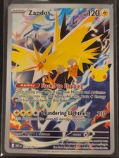 Zapdos 133/128 Illustration Rare IR Pokemon TCG 30th Celebration 2026 NM FRESH picture