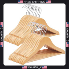Kids Wooden Hangers 20 Pack, Solid Maple, 12.6 x 7.5 Inches picture