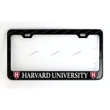 Harvard University Custom Made Black Metal License Plate Frame  +Screw Caps picture