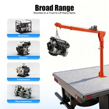 1100LB Truck-Mounted Crane Hoist w/ 12V Electric Winch Pickup Truck Jib Cranes picture